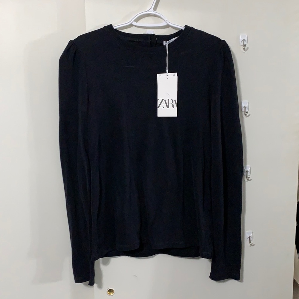 Zara beaded cotton long sleeve shirt